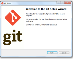 Git installation winzard
